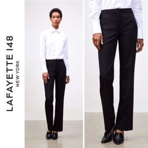 Lafayette 148 Unlined All-Season Wool Stretch Trouser Black Solid Size 8
